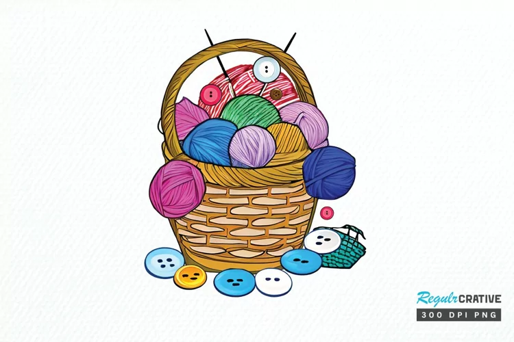 Watercolor Crochet Knitting PNG Clipart