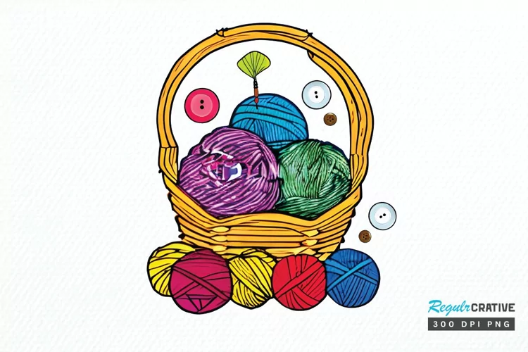 Watercolor Crochet Knitting PNG Clipart