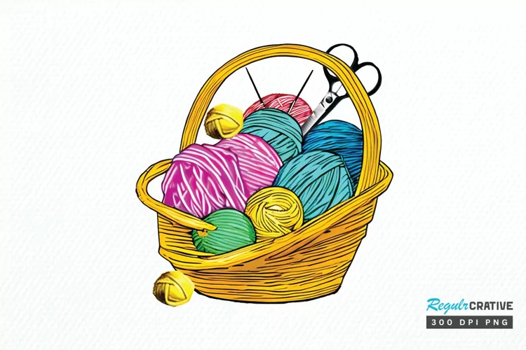 Watercolor Crochet Knitting PNG Clipart
