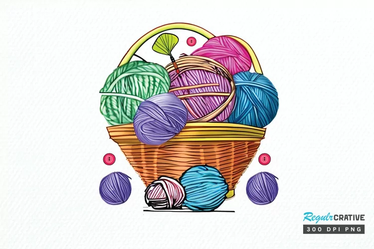 Watercolor Crochet Knitting PNG Clipart