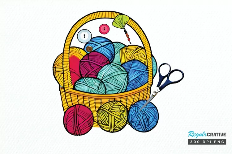 Watercolor Crochet Knitting PNG Clipart