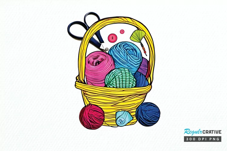Watercolor Crochet Knitting PNG Clipart