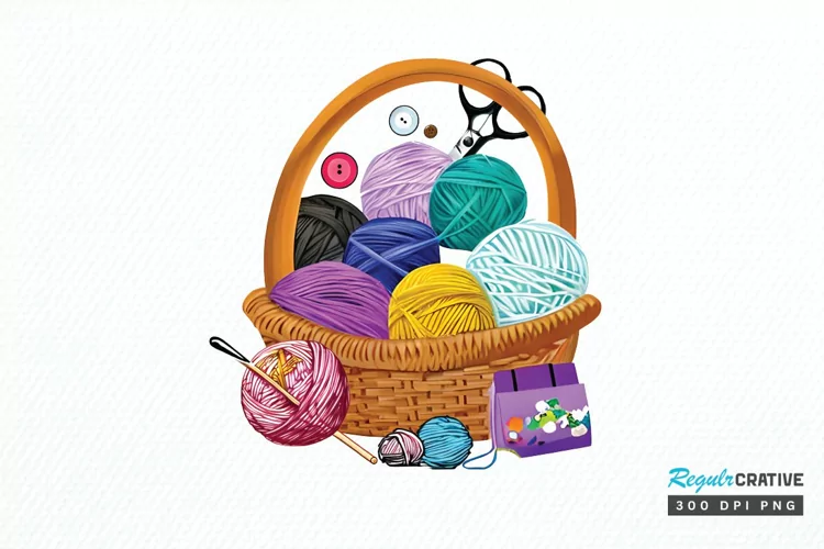 Watercolor Crochet Knitting PNG Clipart