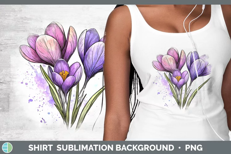 Watercolor Crocus Shirt Sublimation Sublimation Background D