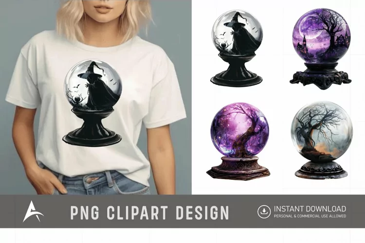 Watercolor Crystal Ball Clipart