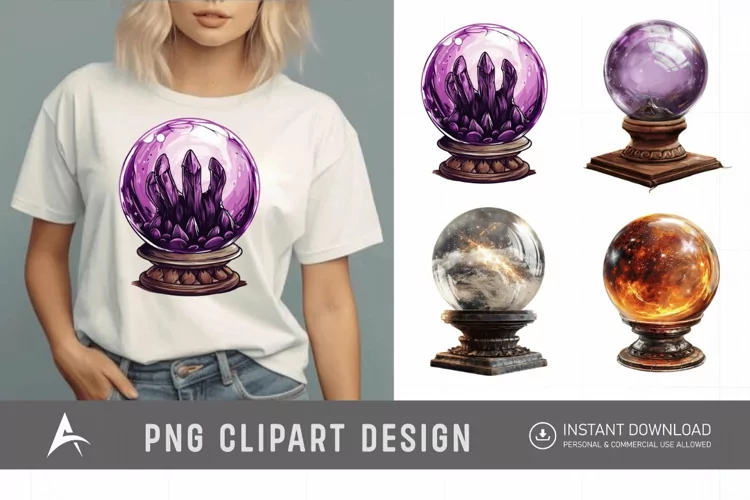 Watercolor Crystal Ball Clipart