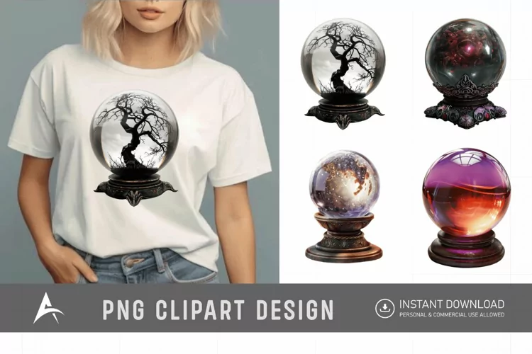 Watercolor Crystal Ball Clipart