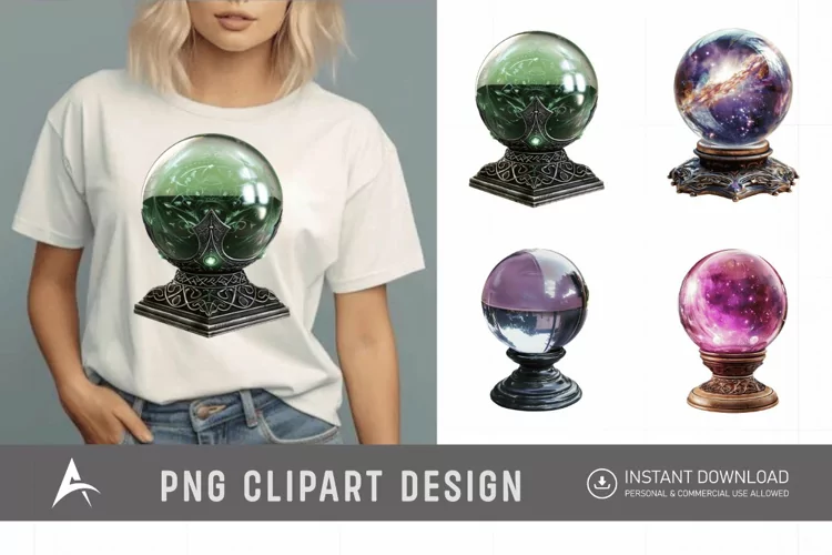 Watercolor Crystal Ball Clipart