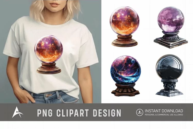 Watercolor Crystal Ball Clipart