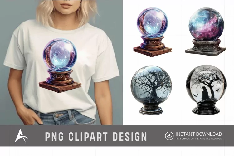 Watercolor Crystal Ball Clipart