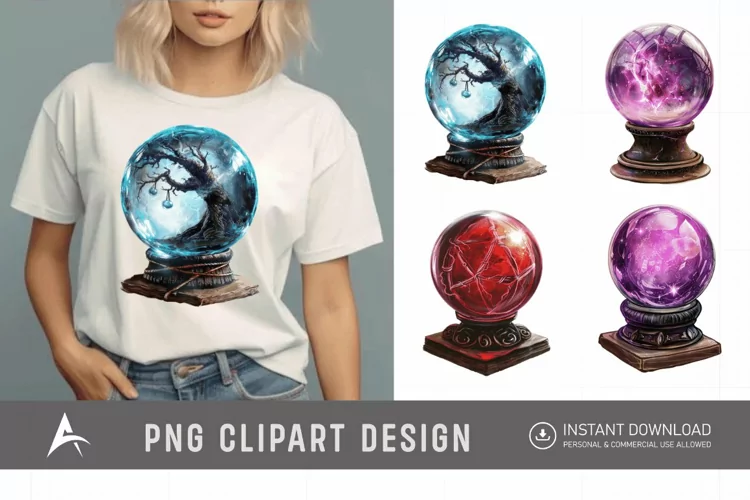 Watercolor Crystal Ball Clipart
