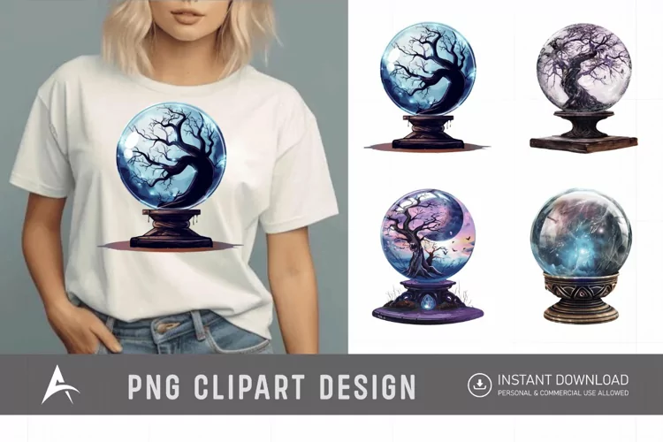 Watercolor Crystal Ball Clipart