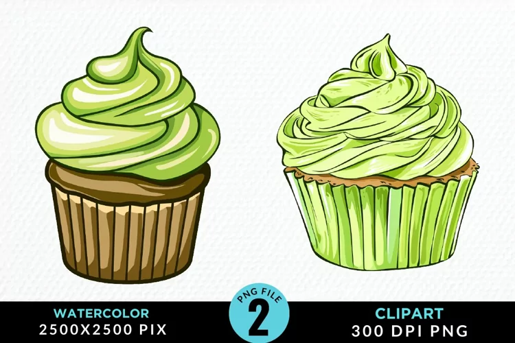 Watercolor Cupcakes Exquisite Clipart