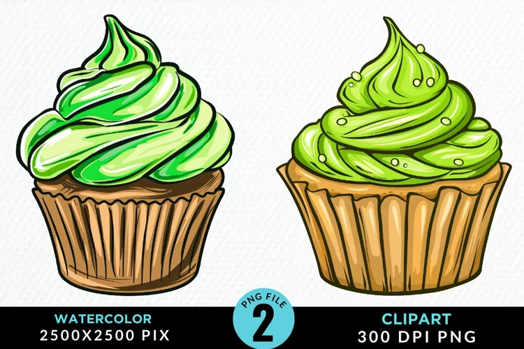 Watercolor Cupcakes Exquisite Clipart