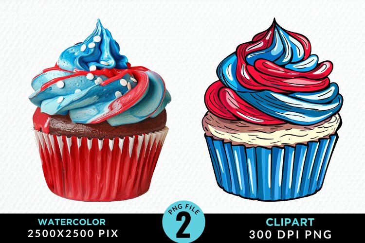 Watercolor Cupcakes Exquisite Clipart