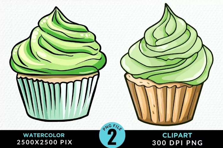 Watercolor Cupcakes Exquisite Clipart