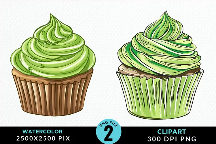 Watercolor Cupcakes Exquisite Clipart