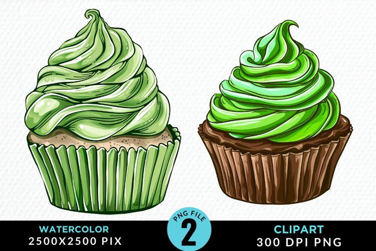 Watercolor Cupcakes Exquisite Clipart