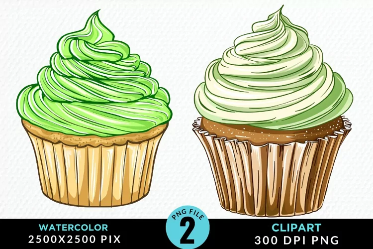 Watercolor Cupcakes Exquisite Clipart