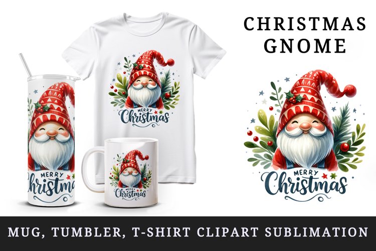 Merry Christmas gnome tumbler – Tumbler wrap design