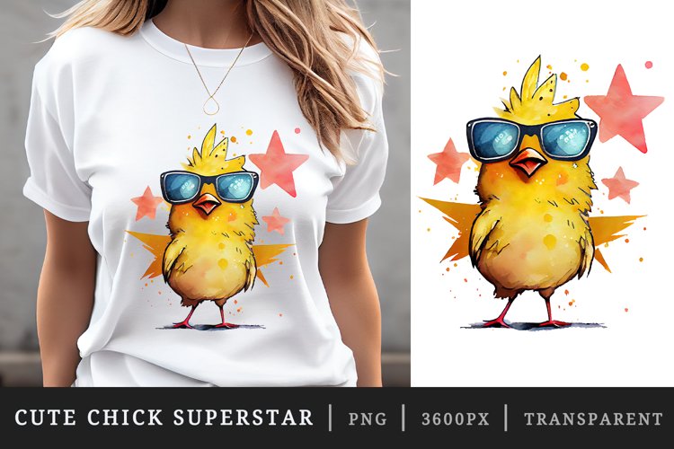 Watercolor cute chick t-shirt sublimation print design png