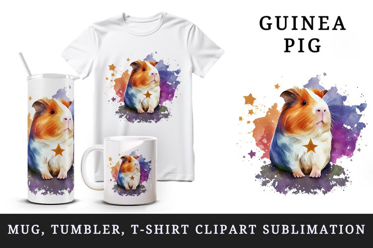 Cool guinea pig tumbler mug wrap, clipart sublimation design