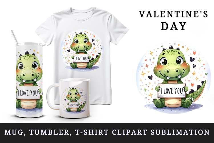 I love you crocodile tumbler mug wrap clipart sublimation