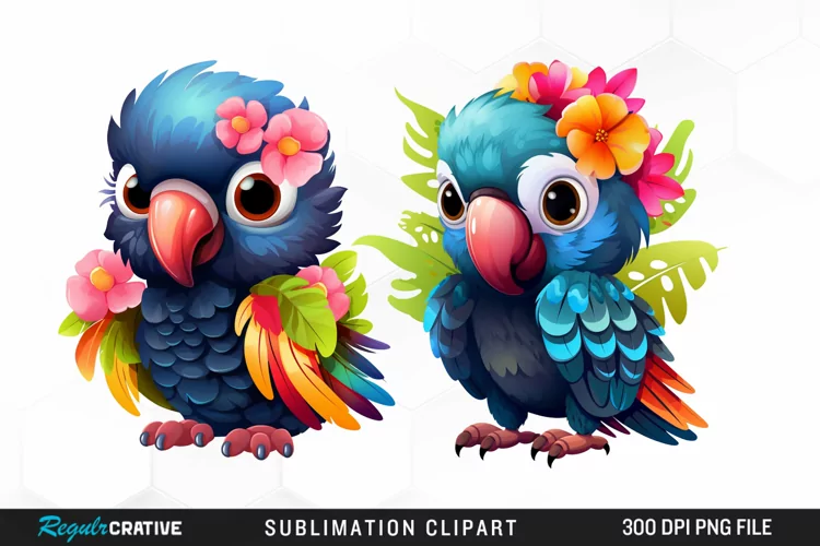 Cute Crows Illustration PNG Clipart