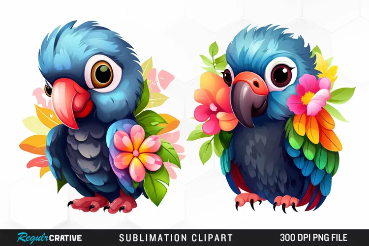 Cute Crows Illustration PNG Clipart