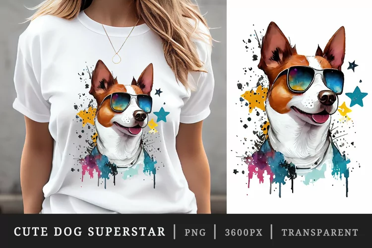 Watercolor cute dog t-shirt sublimation print design png