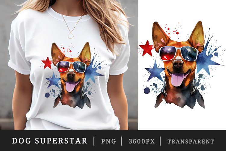 Watercolor cute dog t-shirt sublimation print design png example image 1