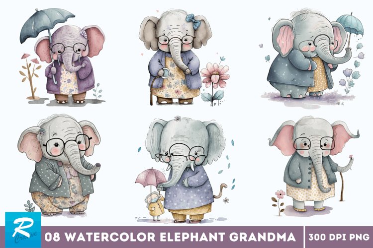 Cute Elephant Clipart Image 7