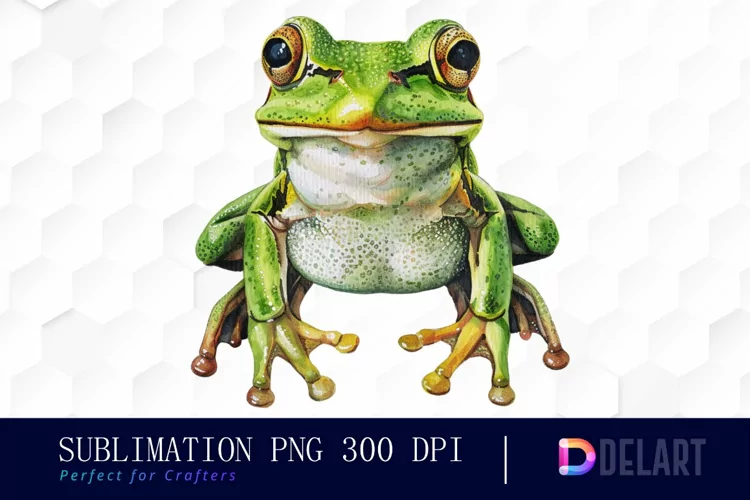 Cute Frog Watercolor Clipart
