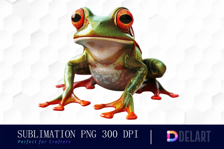 Cute Frog Sublimation PNG Clipart