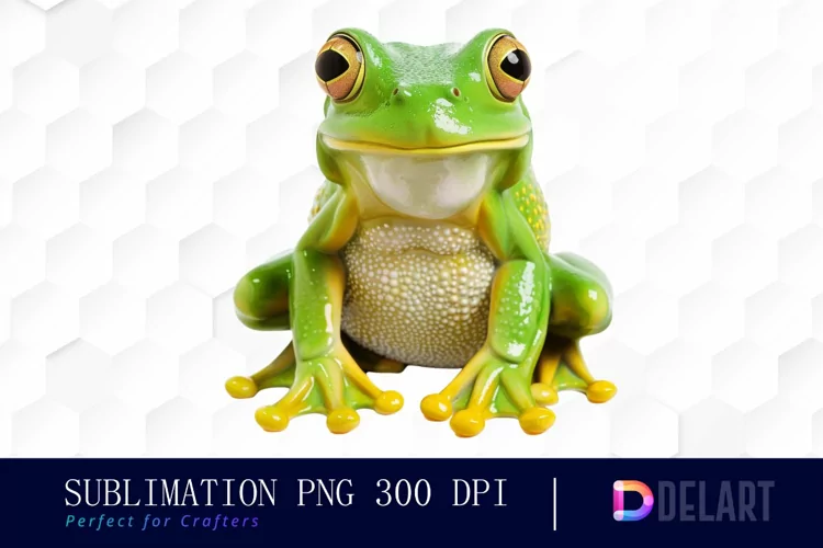 Cute Frog Sublimation PNG Clipart