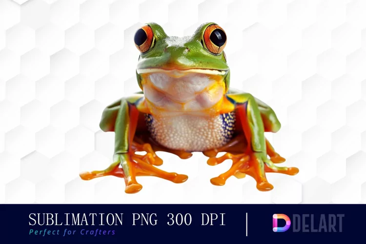 Cute Frog Sublimation PNG Clipart