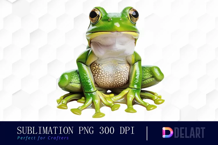 Cute Frog Sublimation PNG Clipart
