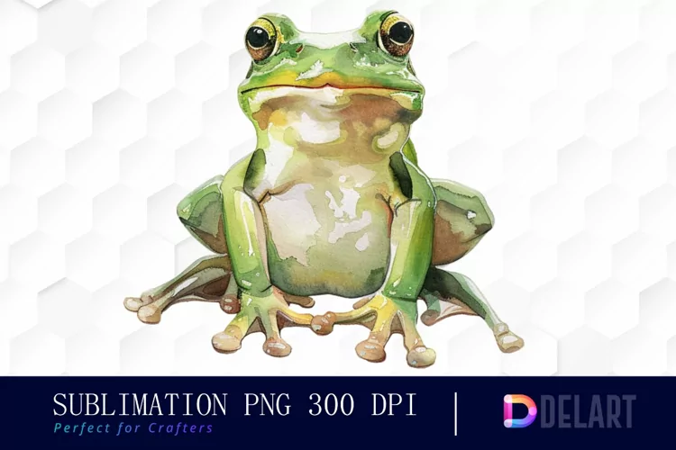 Cute Frog Sublimation PNG Clipart