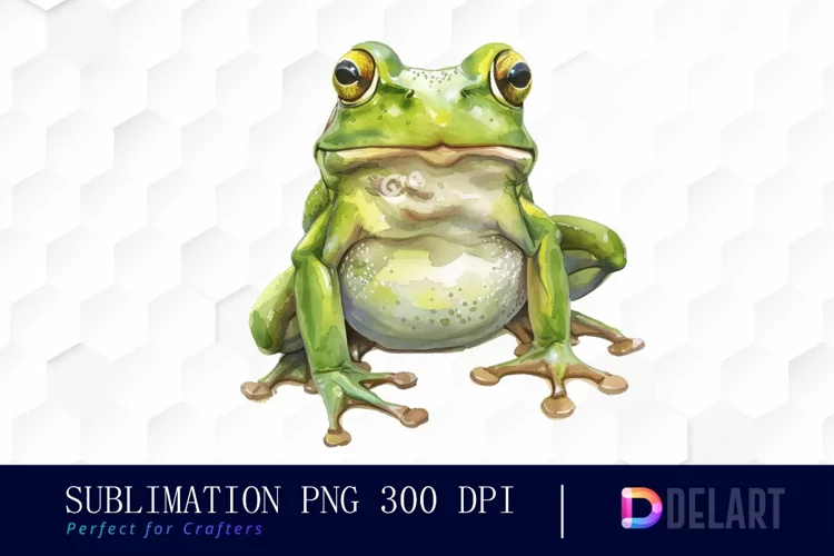 Cute Frog Watercolor Clipart