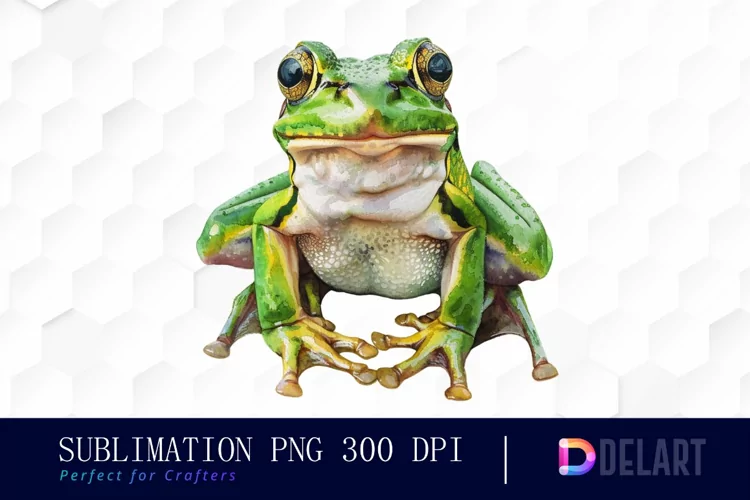 Cute Frog Watercolor Clipart