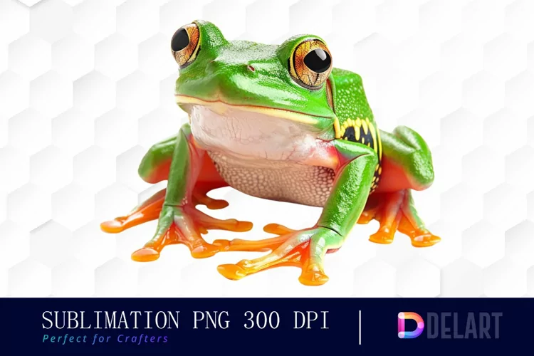 Cute Frog Sublimation PNG Clipart