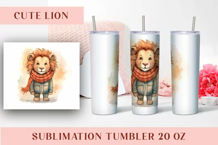 Watercolor Cute Giraffe Tumbler Wrap 20 oz