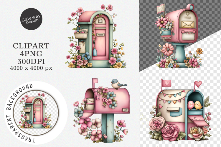 Watercolor Cute mail clipart