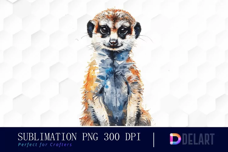 Cute Meerkat Watercolor Clipart