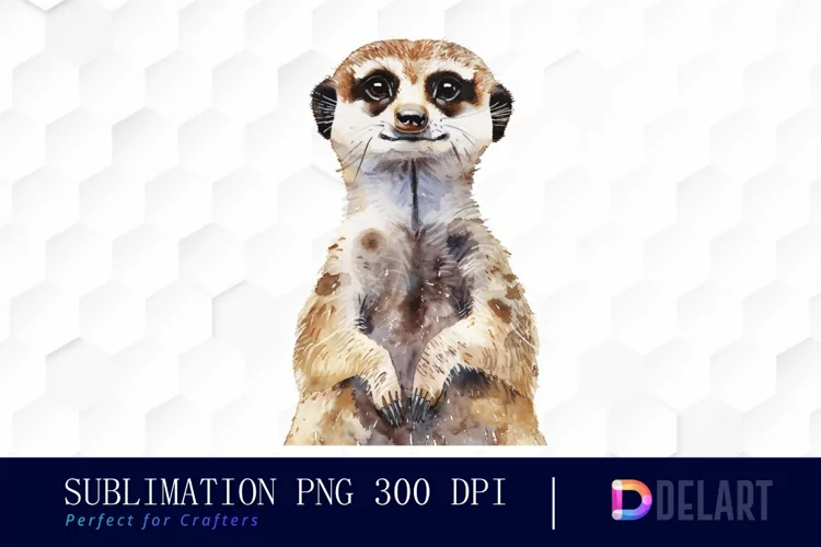 Cute Meerkat Watercolor Clipart