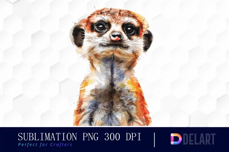 Cute Meerkat Watercolor Clipart