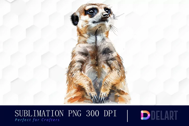 Cute Meerkat Watercolor Clipart
