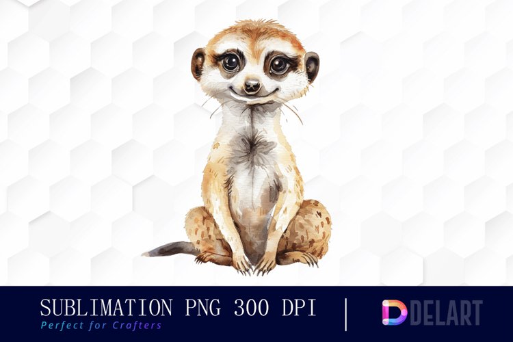 Cute Meerkat Watercolor Clipart