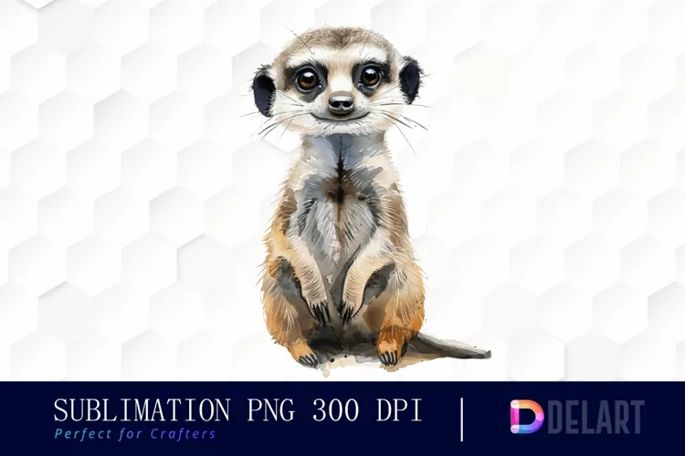Cute Meerkat Watercolor Clipart