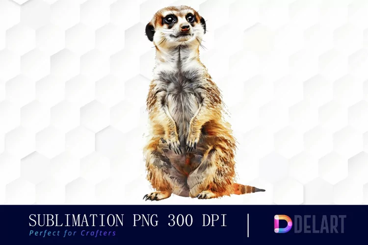Cute Meerkat Watercolor Clipart
